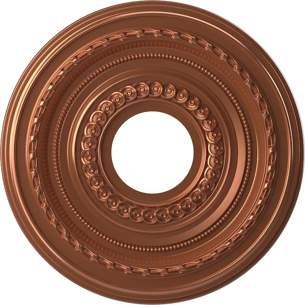 Ekena Millwork Cole PVC Ceiling Medallion (Fits Canopies up to 4 1/4"), Brght Coat Copper, 13"OD x 3 1/2"ID x 3/4"P CMP13COBCO - main